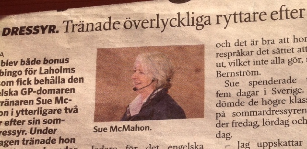 The Dressage clinic in Sweden made the papers. How's your Swedish?